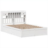 Bed Frame without Mattress White 150x200 cm King Size Solid Wood Pine 3323492