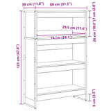 Book Cabinet Black Oak 80 x 30 x 121 cm Engineered Wood 886414