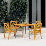 ZNTS 5 Piece Garden Dining Set Solid Wood Acacia 3058002