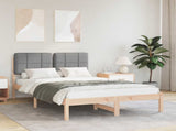 Bed Frame with Upholstered Headboard Light Grey 120 x 190 cm 877994
