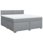 ZNTS Box Spring Bed with Mattress Light Grey 180x200 cm Fabric 3285967