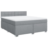 ZNTS Box Spring Bed with Mattress Light Grey 180x200 cm Fabric 3285967
