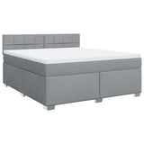 Box Spring Bed with Mattress Light Grey 180x200 cm Fabric 3285967
