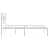 Metal Bed Frame without Mattress with Headboard White 140x200cm 355709