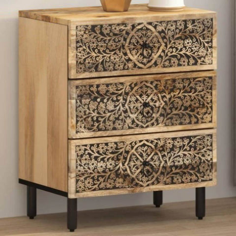 ZNTS Bedside Cabinet 50x33x60 cm Solid Wood Mango 358221