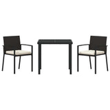 Garden Dining Set 3 pcs Black Powder-Coated Steel 3379247