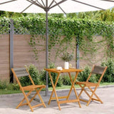 Bistro Set Grey Solid acacia wood, Polypropylene Compact Foldable 3281758