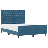 ZNTS Dark Blue Velvet Bed Frame 140x200 cm 3344883