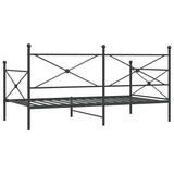 ZNTS Day Bed without Mattress Black 107x203 cm Steel 4104671