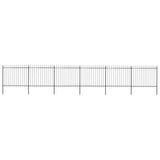 Garden Fence with Spear Top Steel 1070x150 cm Black 277634
