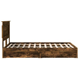 Storage Bed with Drawer Smoked Oak 120 x 190 cm Engineered Wood 3410257