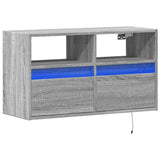 TV Wall Cabinet with LED Lights Grey Sonoma 80x31x45 cm 852332