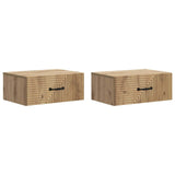 Wall-Mounted Bedside Cabinet 2 pcs Artisan Oak Engineered Wood 898634