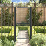 Mesh Garden Gate Galvanised Steel 100x200 cm Grey 145775
