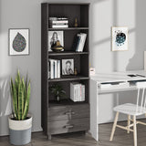 Highboard HAMAR Light Grey 60x35x180 cm Solid Wood Pine 340491