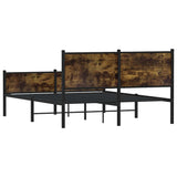 Metal Bed Frame without Mattress Smoked Oak 140x200 cm 4007851