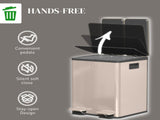 40L Dual Compartment Stainless Steel Bin, with Deodoriser Holders - Gold Tone T3398P344560