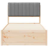 Bed Frame with Upholstered Headboard Light Grey 100 x 200 cm 877789