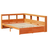 Bookcase Bed 2 pcs Wax Brown 200 x 150 cm Solid Pine Wood 3422723