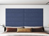 Wall Headboard 12 pcs Blue 90 x 30 cm Fabric 42020543