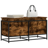 Storage Box with Lid Smoked Oak 100x40x51.5 cm Engineered Wood 848806