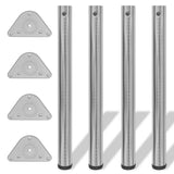 4 Height Adjustable Table Legs Brushed Nickel 710 mm 242145