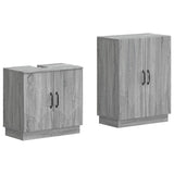 2 Piece Bathroom Cabinet Set HOORN Grey Sonoma Engineered Wood 3417636