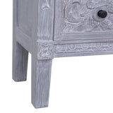 Sideboard Grey wash finish Solid Mahogany wood 90x30x60 cm 283851