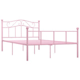 284540 Bed Frame without Mattress Pink Metal 140x200 cm