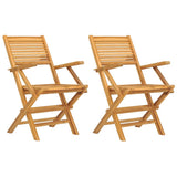 Folding Garden Chair Set of 2 Natural Teak Solid teak wood 362762