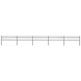 Garden Fence with Spear Top Steel 892.5x60 cm Black 277597