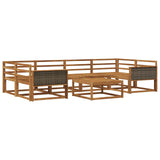 Outdoor Sofa Set 7 pcs Natural Solid Acacia Wood 3382377