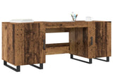 Desk with Shelf Old wood 140 x 50 x 75 cm Engineered wood 879528