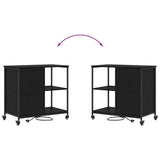 Cabinet with Charging Station Black Oak 76 x 41 x 72 cm 859835