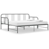 ZNTS Pull-out Sofa Bed Frame without Mattress Grey Metal 90x200 cm 324754