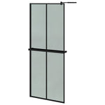 ZNTS Walk-in Shower Wall with Shelf Black 80x195cm ESG Glass&Aluminium 3185453