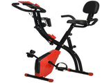 2-in-1 Folding Exercise Bike with 8-Level Magnetic Resistance, Arm Resistance Band, Pulse Sensor, T3398P349156