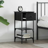 Bedside Cabinet with Drawer 2 pcs Black Oak 33.5 x 36 x 70 cm 871241