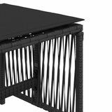 Garden Stools with Cushions 4 pcs Black 41x41x36 cm Poly Rattan 365056