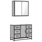 2 Piece Bathroom Furniture Set Grey Sonoma Engineered Wood 3300903