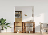 Dog Gate with Stands 2 pcs Old Wood 60 x 80 cm Engineered Wood 892095