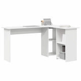 Desk with Shelf White 142 x 102 x 73 cm Engineered Wood 869290