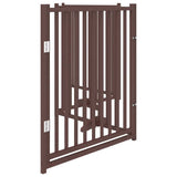 Dog Gate with Door Foldable 4 Panels Brown Oak 320 cm Solid Wood Fir 352299