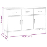 Sideboard Brown 110x35x70 cm Solid Pinewood 349919