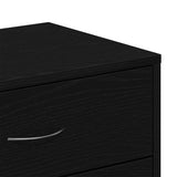 Sideboard with 6 Drawers Black Oak 50x34x96 cm Engineered Wood 862442