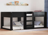 Bunk Bed for Kids Black Oak 75 x 190 cm Engineered Wood 3410388