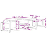 TV cabinet 110 x 30 x 40 cm Natural Solid Teak Wood 42024248