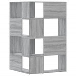 Corner Bookcase 4-Tier Grey Sonoma 85x85x140 cm Engineered Wood 3307815