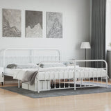 Bed Frame White Steel 200x200 cm Bed Frame Rectangular 352652