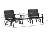 Gliding Jack and Jill Seat, with Glass-Top Table - Black T3398P323946